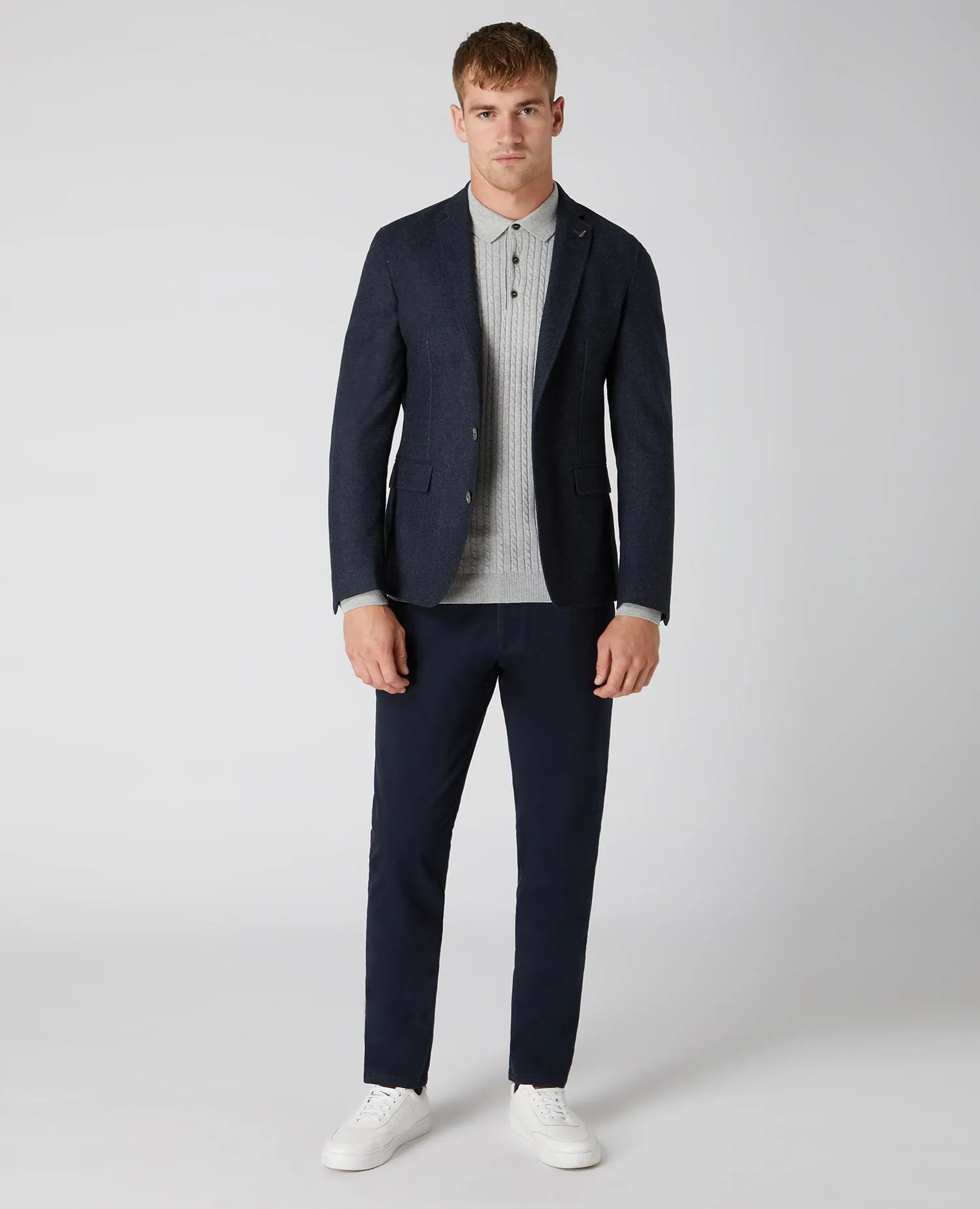 Slim Fit Wool-Blend Stretch Jacket