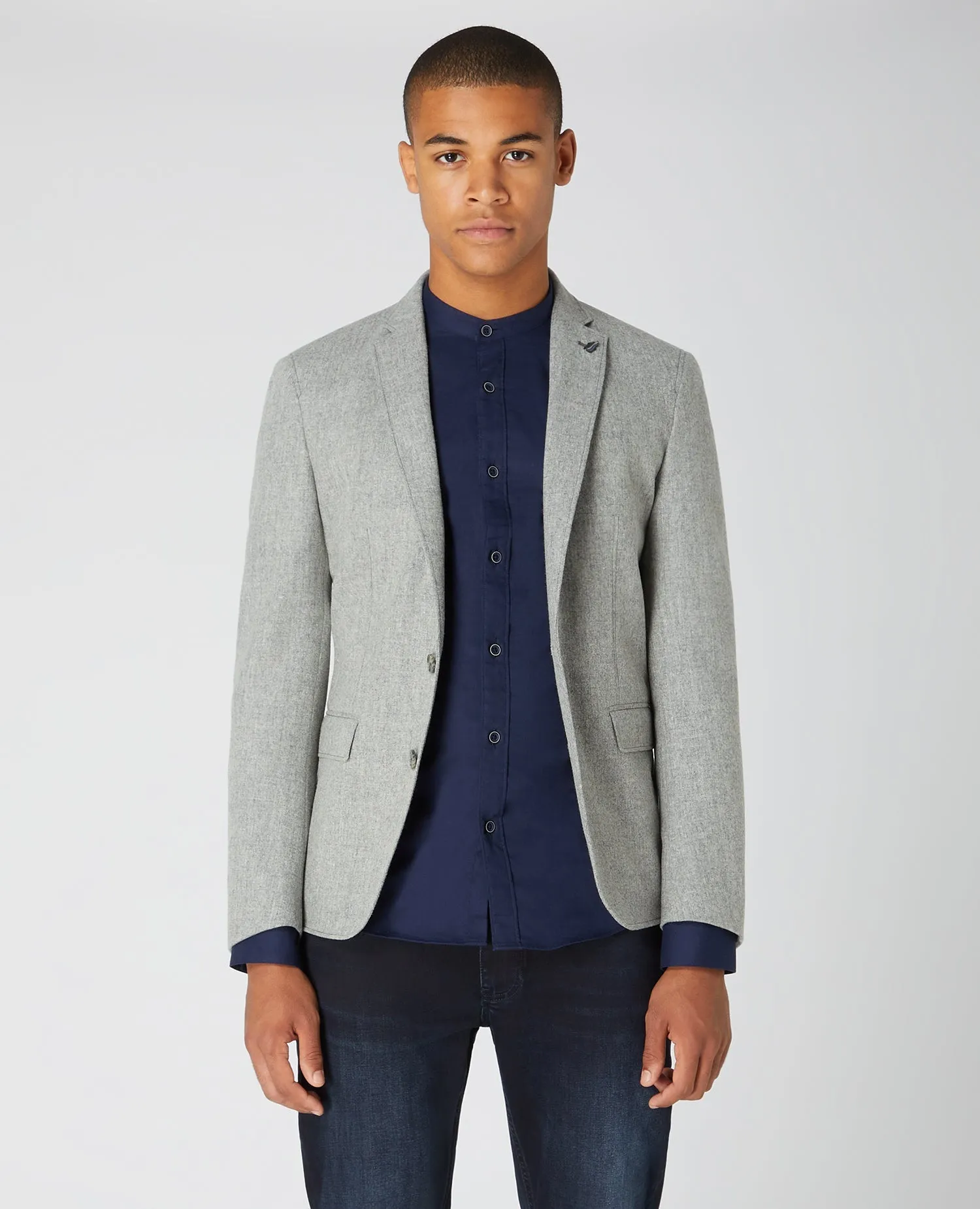 Slim Fit Wool-Blend Stretch Jacket