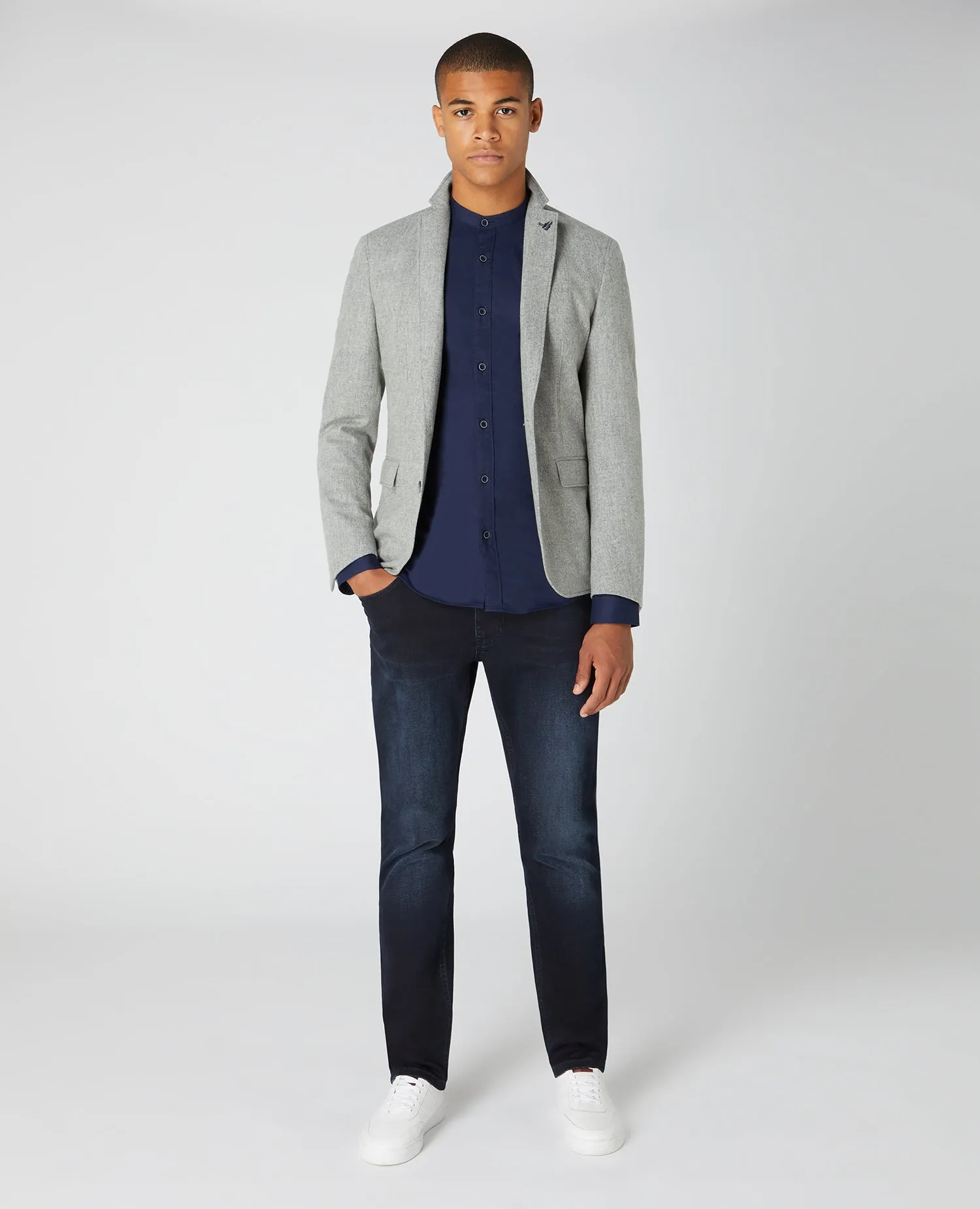 Slim Fit Wool-Blend Stretch Jacket