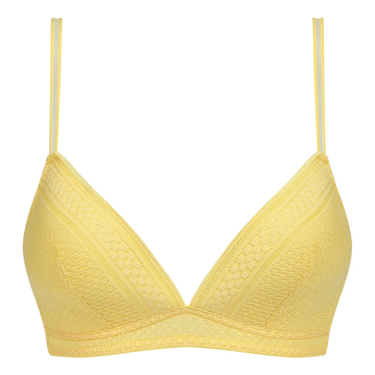 Soutien-gorge triangle sans armatures en dentelle Jaune Chic Summer