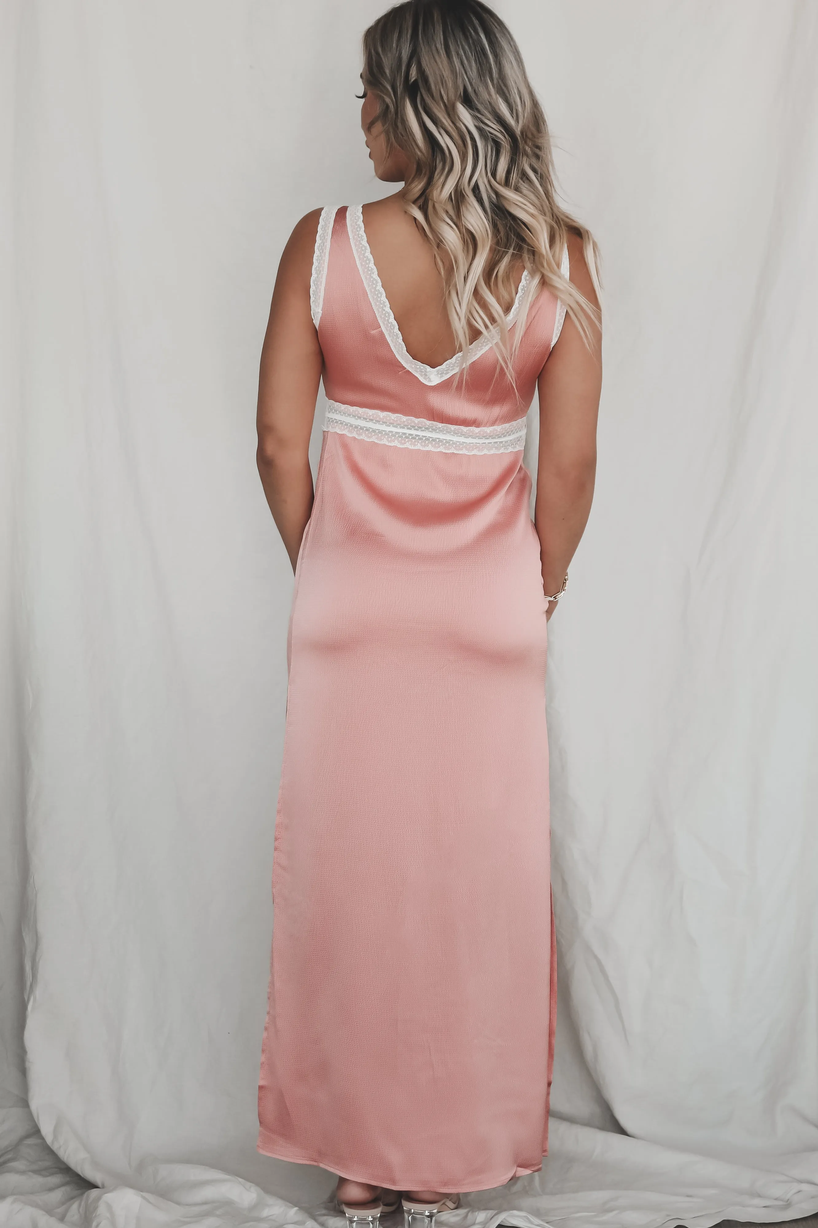 Summertime Plus One Satin Maxi Dress