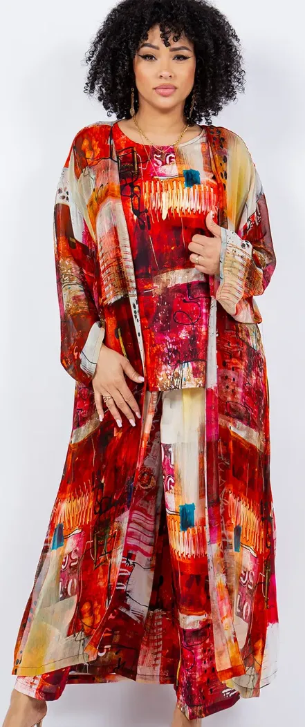 Sunheart Temptation Boho Long Jacket Duster Hippie Chic Resort Wear Sml-2X