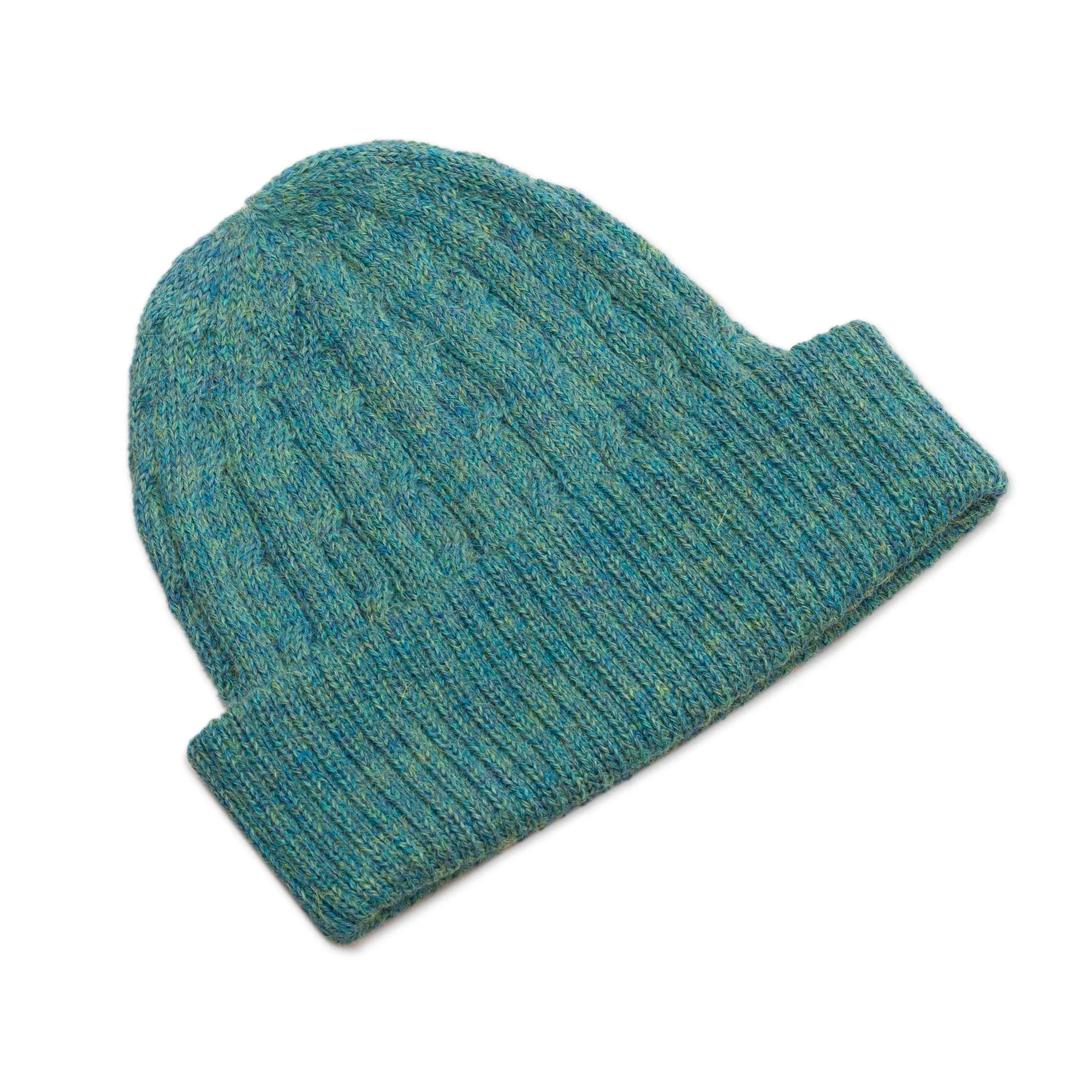 Teal 100% Alpaca Cable Pattern Soft Knit Hat From Peru - Comfy in Teal | NOVICA