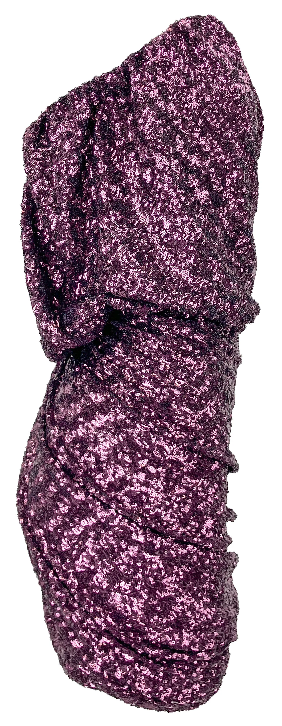 The Attico Eita Mini Dress in Aubergine