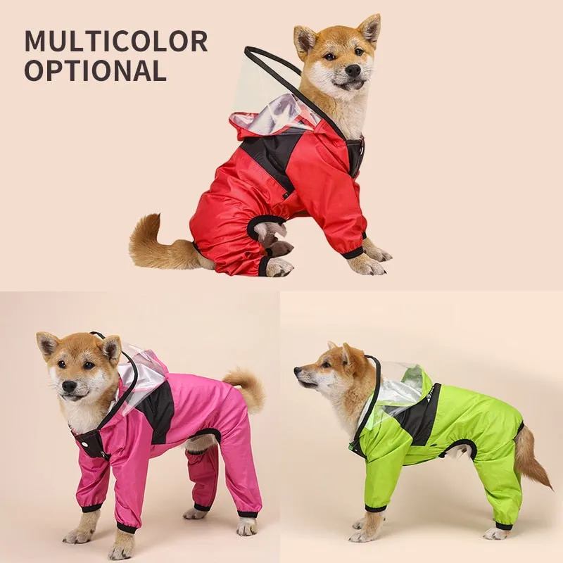 THE DOG FACE  Raincoat Outdoor Waterproof  Reflective Dog Jacket Dogs Water Resistant  XS - 4X