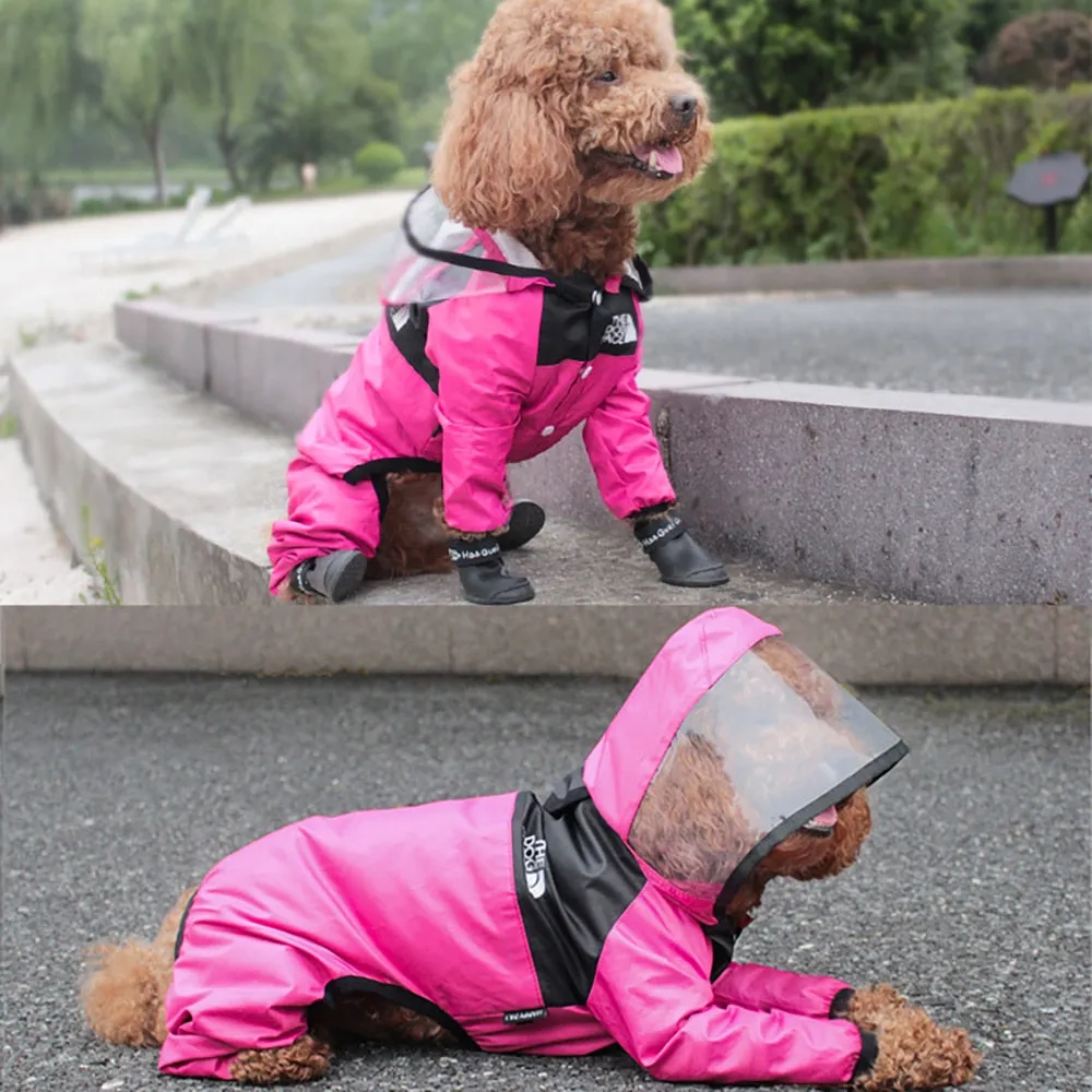 THE DOG FACE  Raincoat Outdoor Waterproof  Reflective Dog Jacket Dogs Water Resistant  XS - 4X