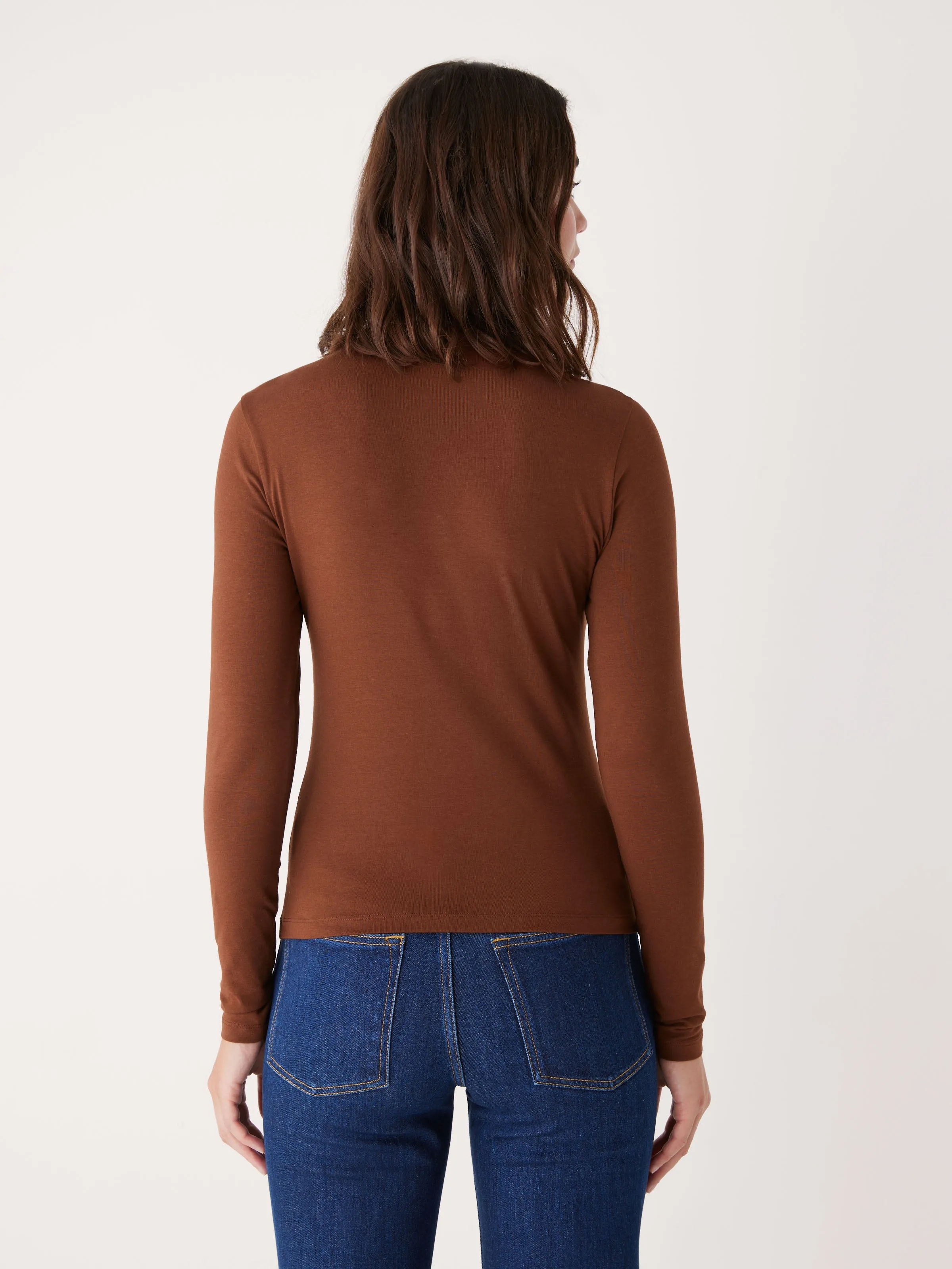 The Essential Long Sleeve Mockneck in Cappuccino