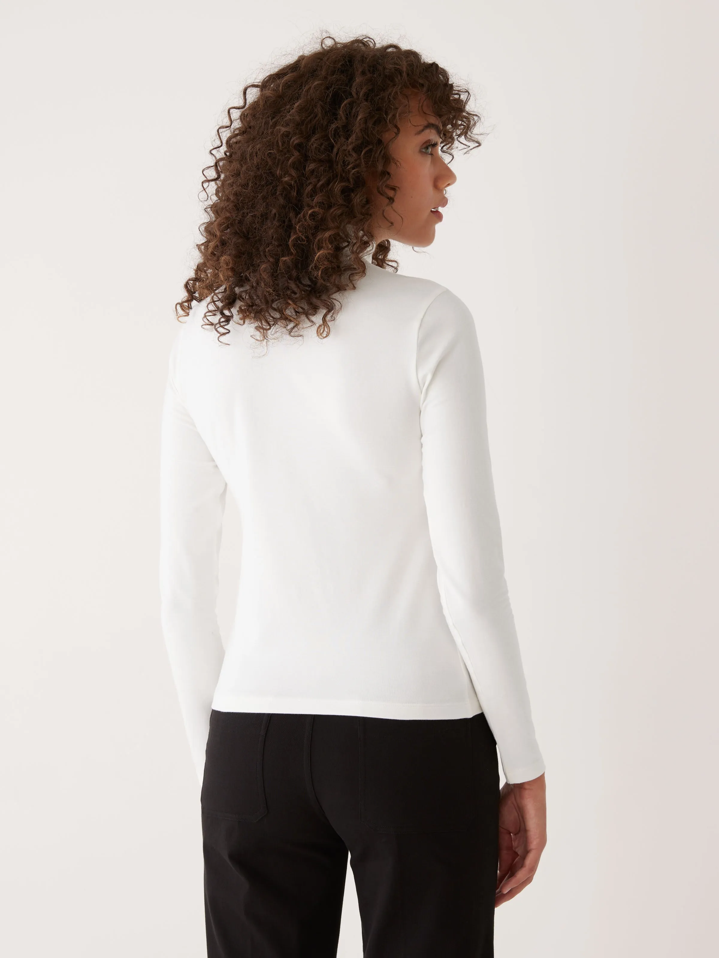 The Essential Long Sleeve Mockneck in White