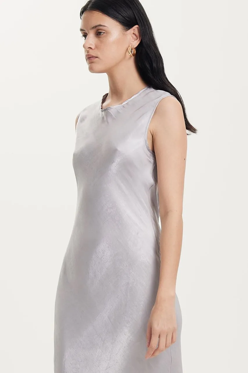 Third Form Untamed Bias Tank Dress - Silver