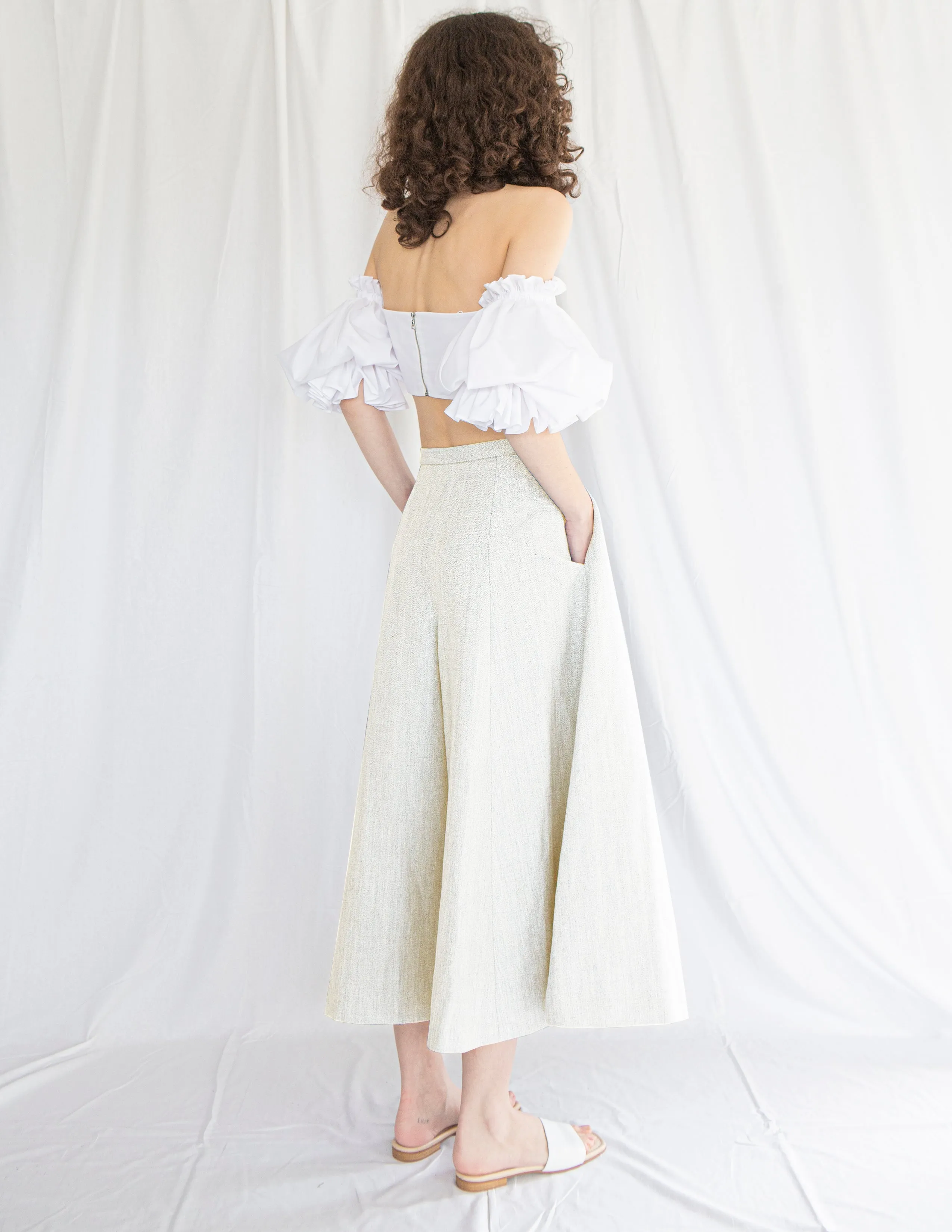 Trapeze Wide Leg Culottes in Denim