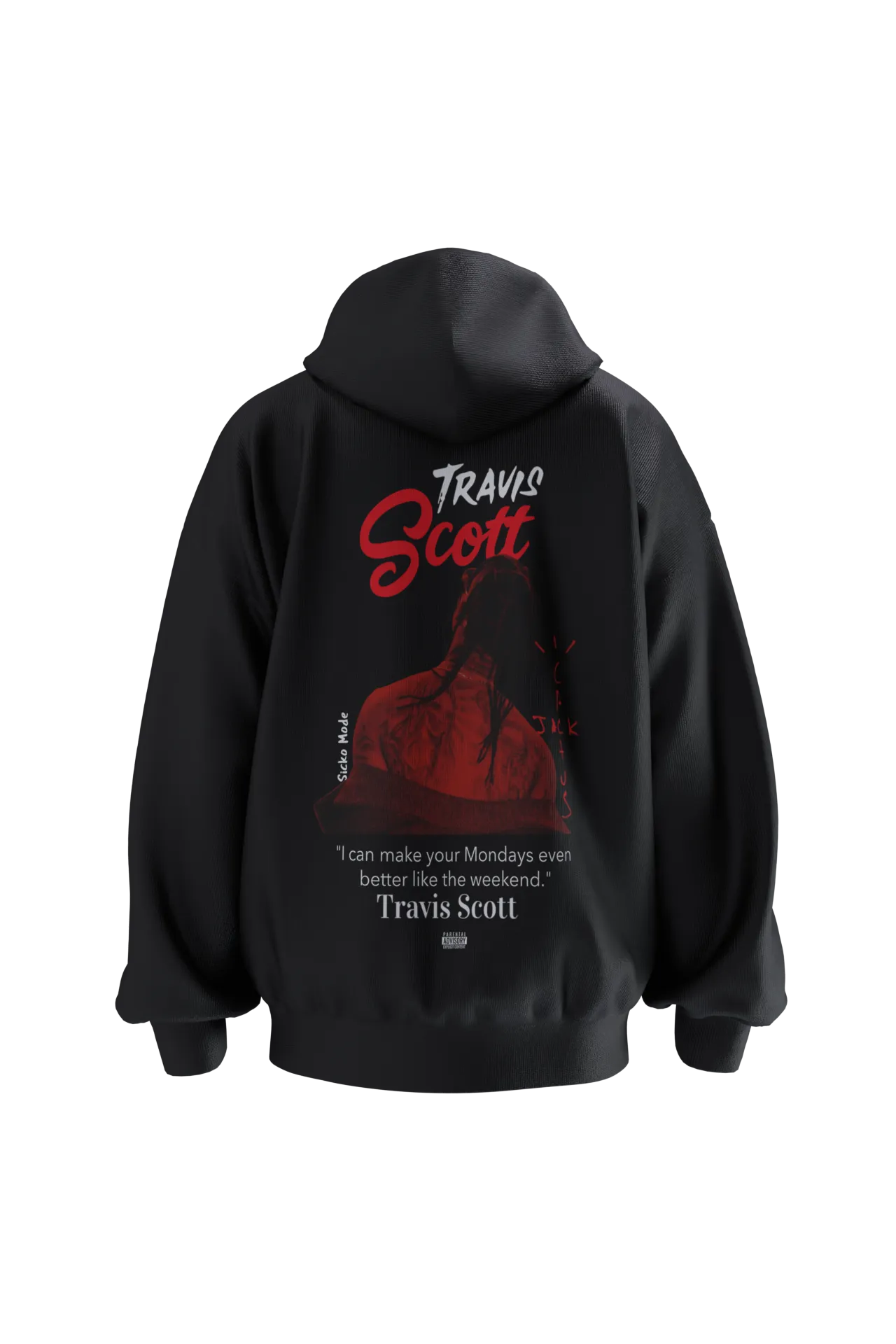 Travis Scott Oversized Hoodie 3 - Black