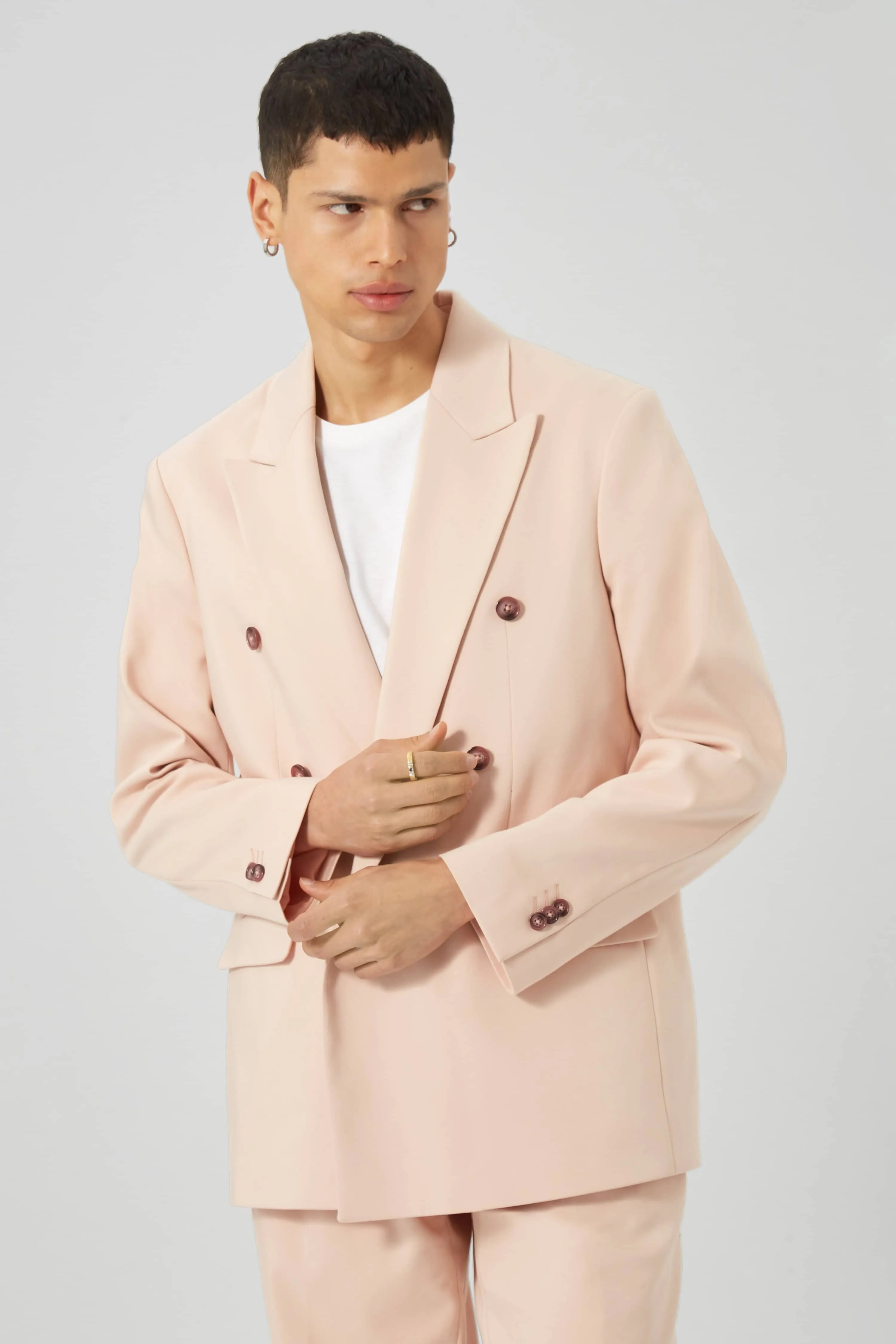 Valle Oversized Pink Cotton Suit - ARCHIVE