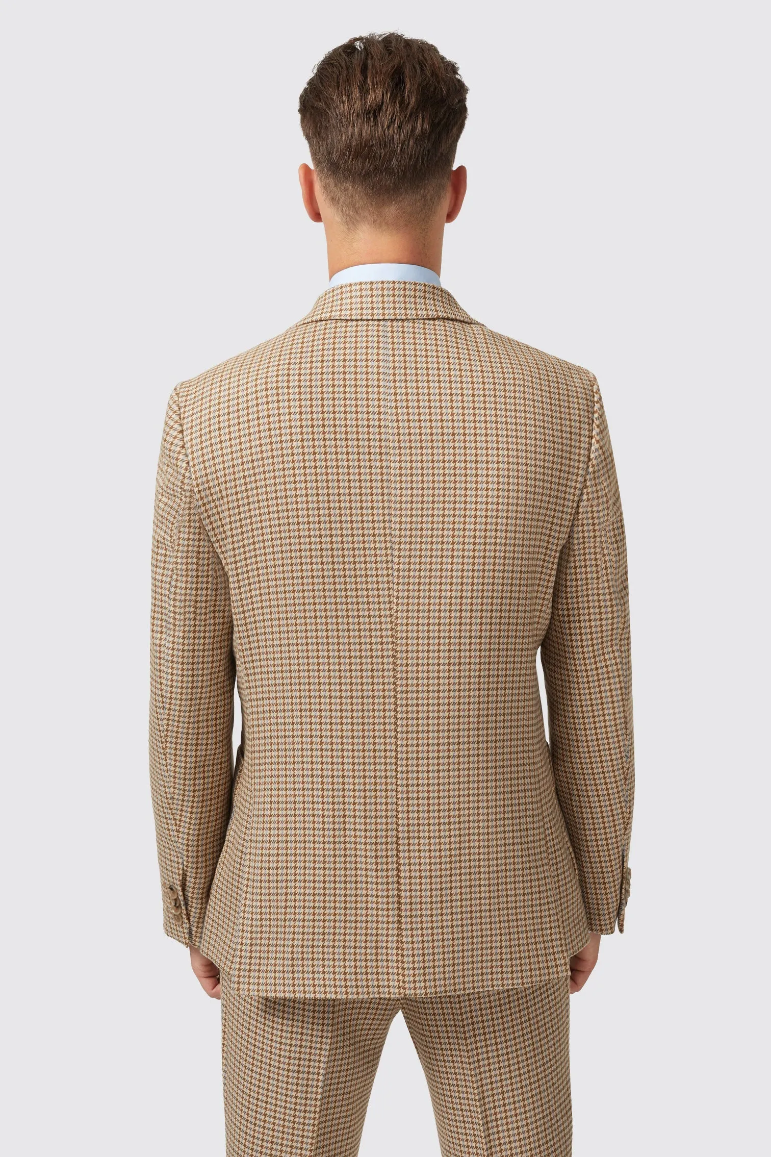 Vaughan Slim Fit Brown Wool Check Jacket