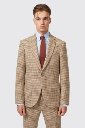 Vaughan Slim Fit Brown Wool Check Jacket