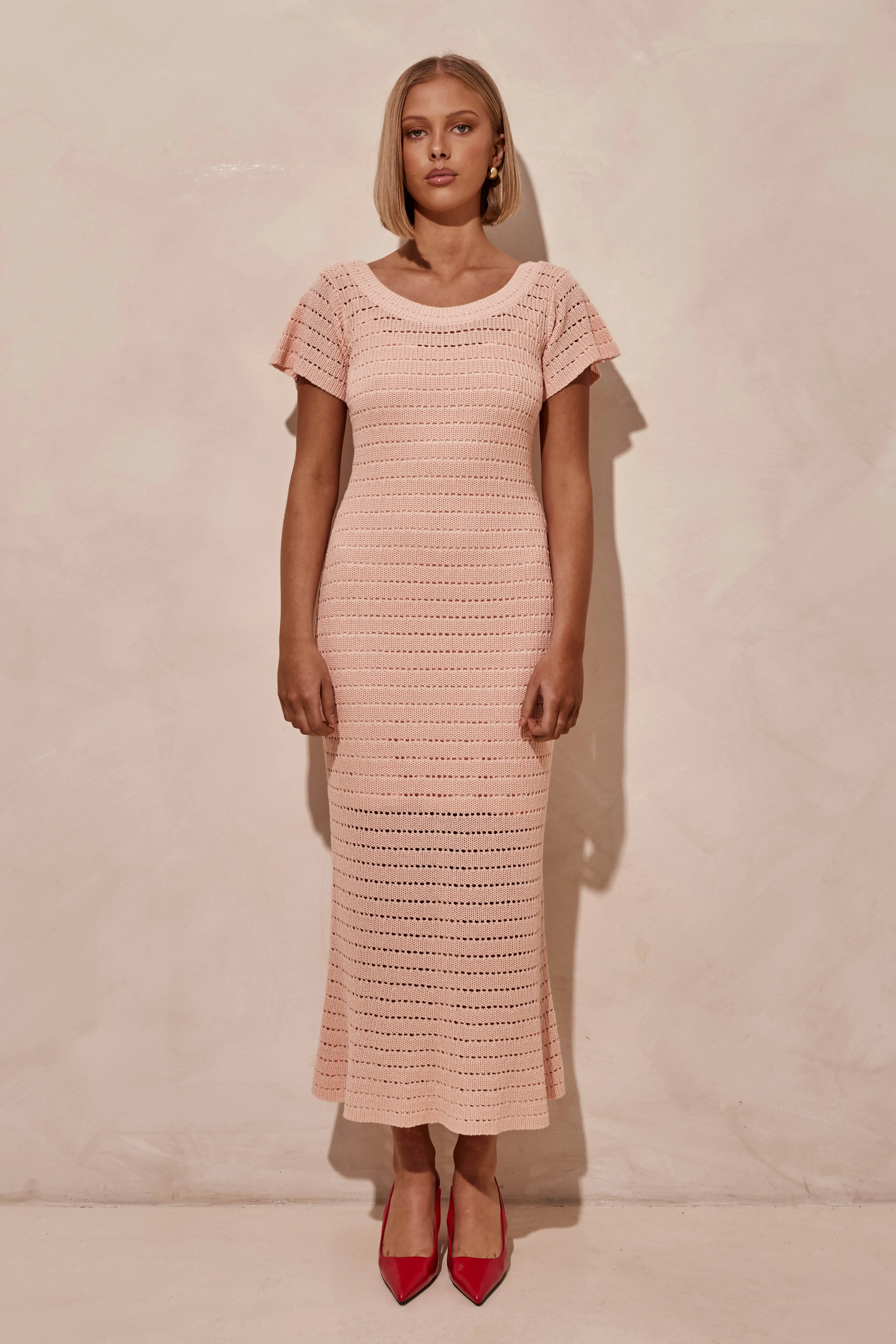 Vera Knit Maxi Dress (Pink)