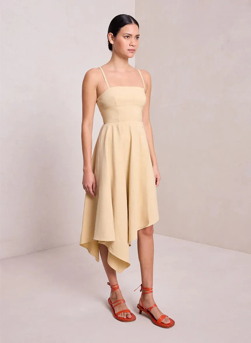 Verona Stretch Linen Dress - Dune