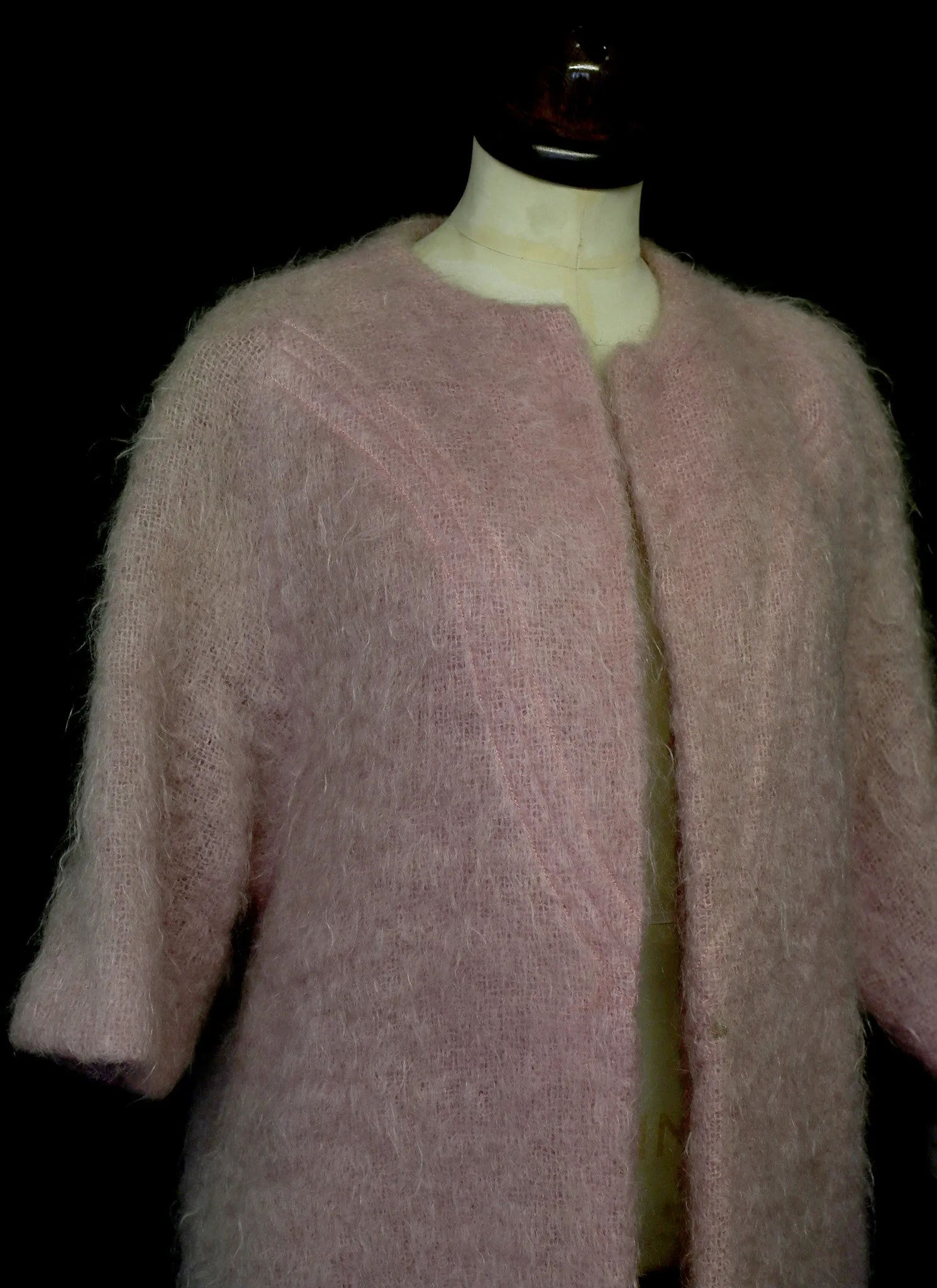 Vintage 1950s Pink Mohair Coat