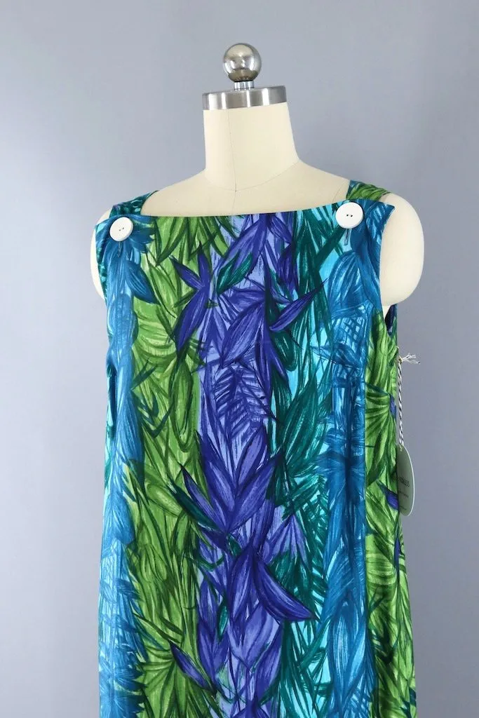 Vintage Kamehameha Hawaiian Maxi Dress