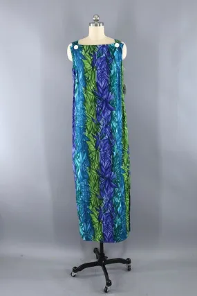 Vintage Kamehameha Hawaiian Maxi Dress