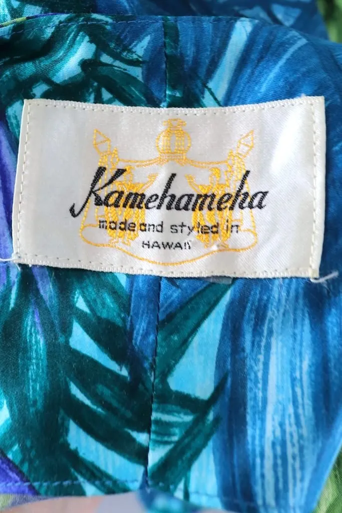 Vintage Kamehameha Hawaiian Maxi Dress