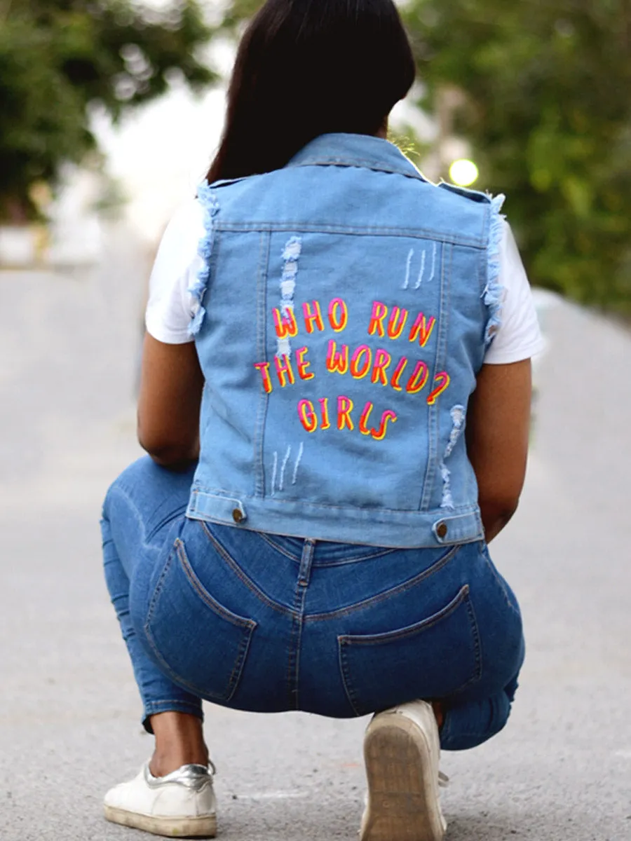 Who Run the World Sasswati Denim Jacket