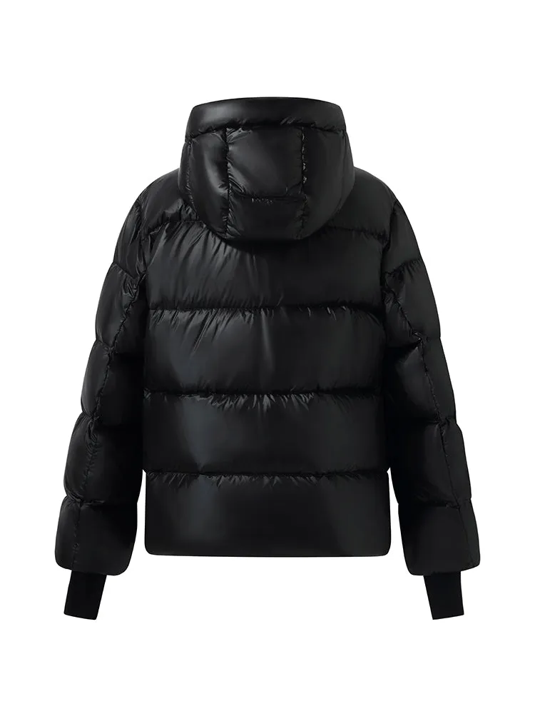 Windproof Warm Hooded Goose Down Jacket