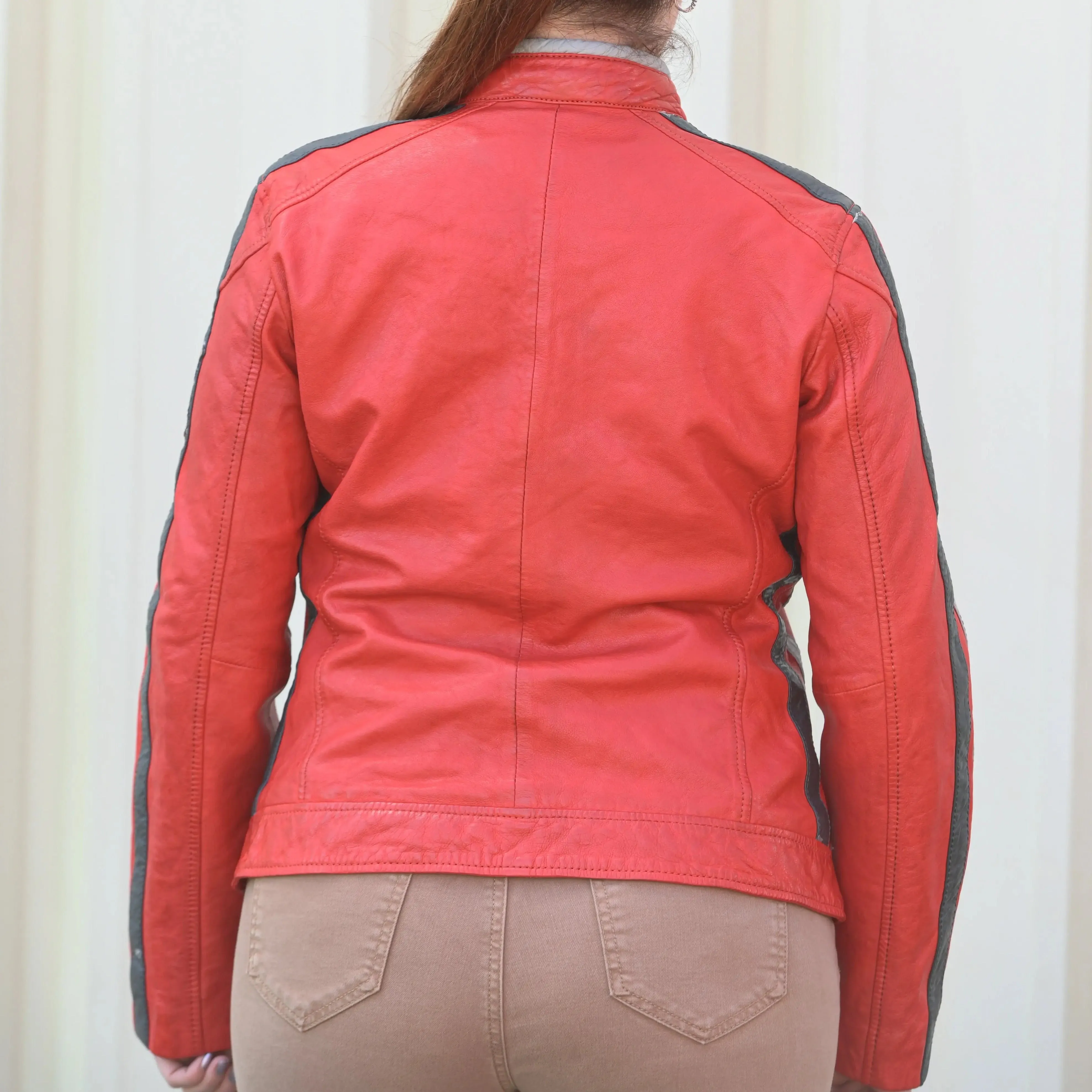 Women's Leather Jacket with Patches