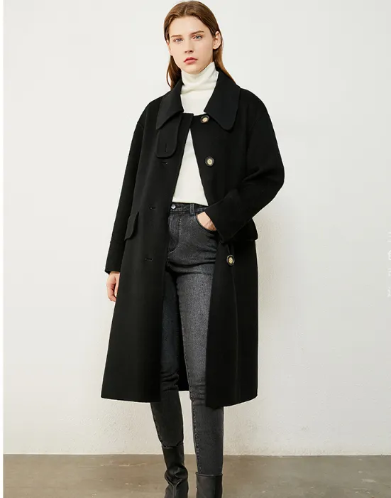 Wool Coat Handmade Long Warm Women Wool Coat Jacket/ 2200