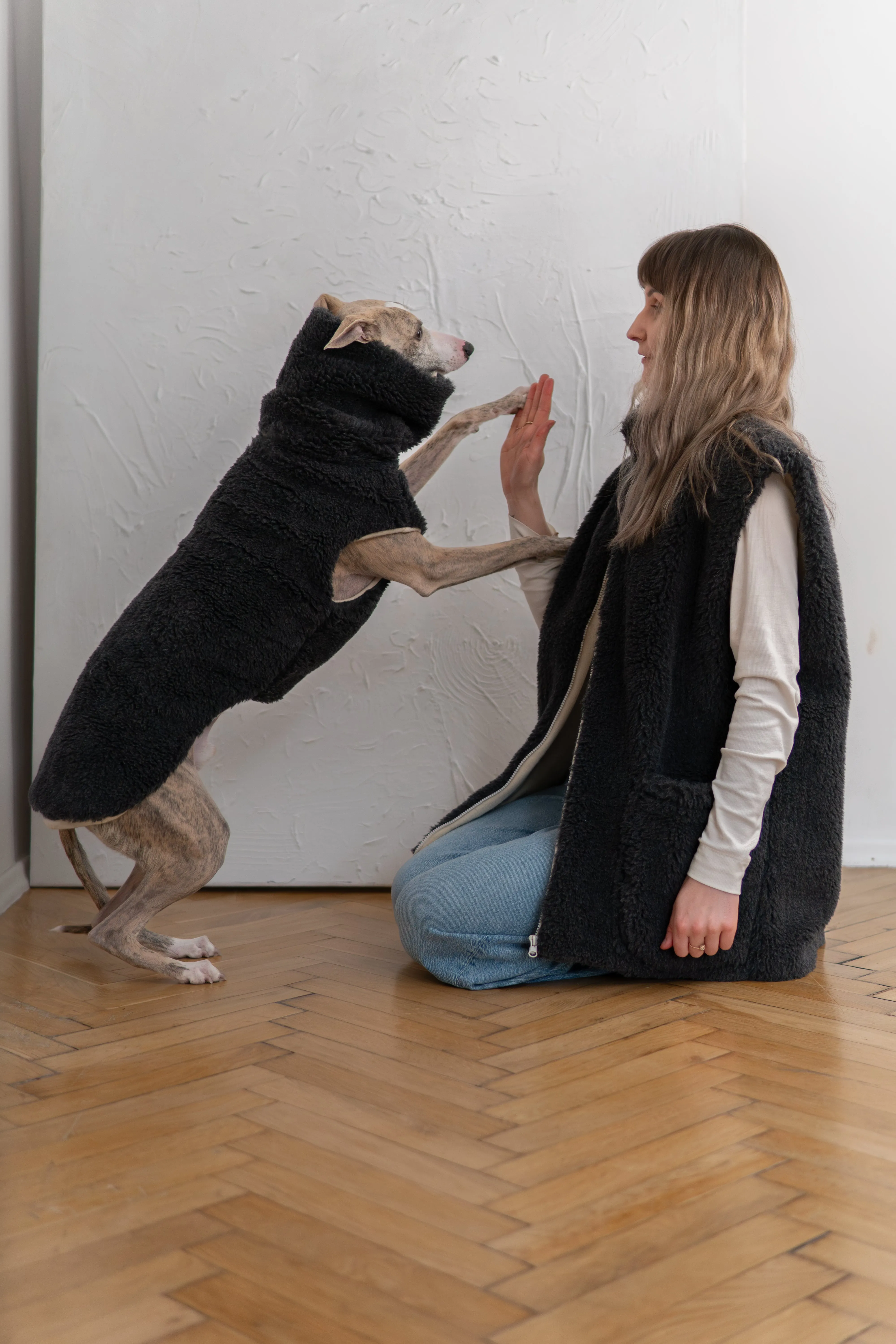 Woolen Dog Vest - Charcoal