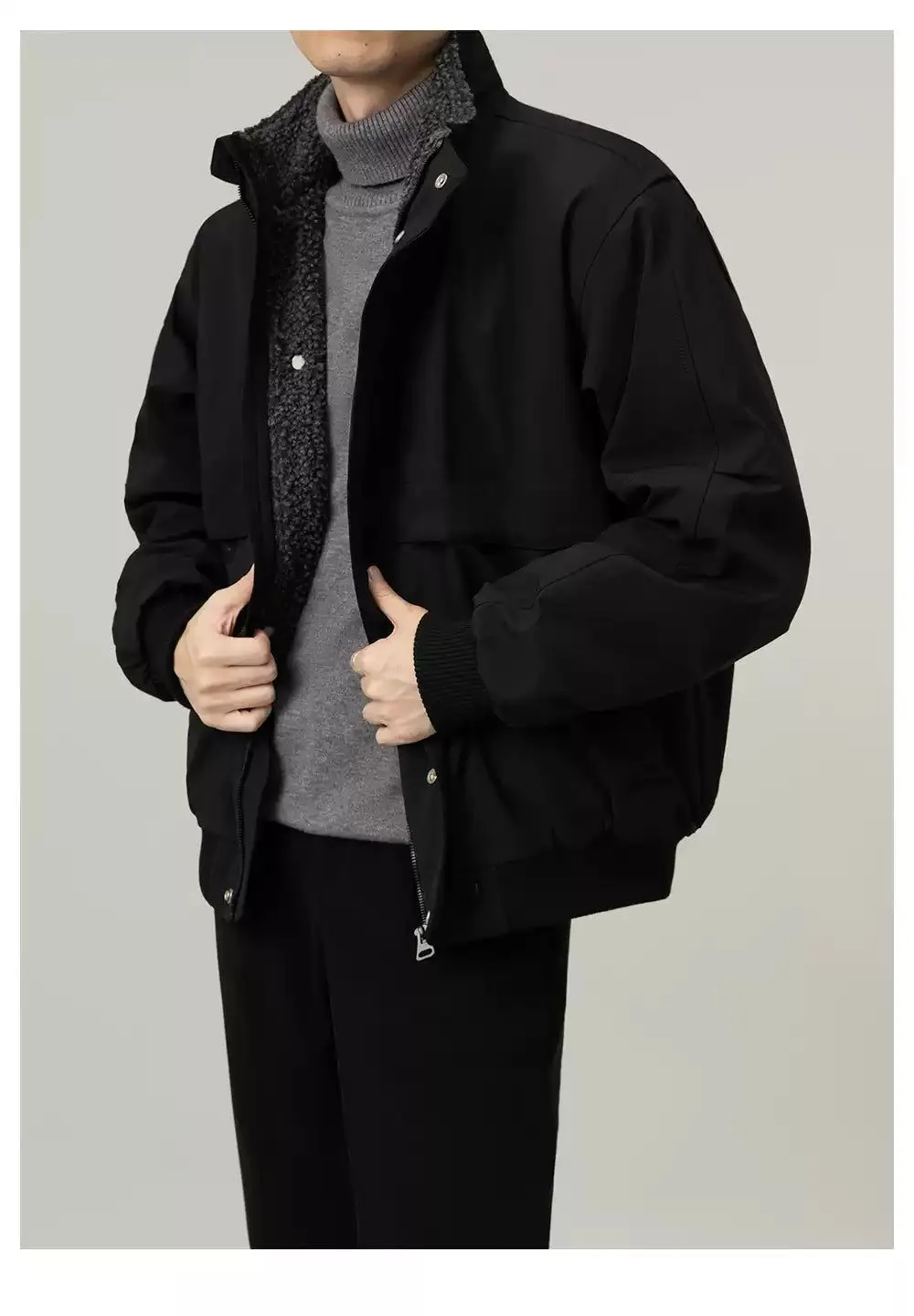 Zhou Casual Fleece Lined Short Jacket