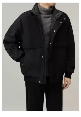 Zhou Casual Fleece Lined Short Jacket